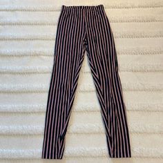 New Without Tags Vintage 1990s Striped Leggings By Resource Vertical Stripes And Red And White Against A Black Background Elongate & Slim The Figure Features A High Waist With Elastic Made Of 92% Cotton 8% Spandex Machine Washable Women Size Small S Measures Approximately Lying Flat Waist 11 3/4 Of An Inch With Plenty Of Room For Stretch Rise 11 1/4 Inches Inseam, 29 1/4 Inches Length 39 1/4 Inches Leg Opening 4 1/4 Inches These Measurements Are Subjective Smoke-Free Business Stretch Striped Bottoms In Elastane, Striped Stretch Bottoms For Night Out, Red Jumpsuit, Cotton Leggings, Striped Leggings, Vertical Stripes, Vintage Tags, Cotton Spandex, Black Background