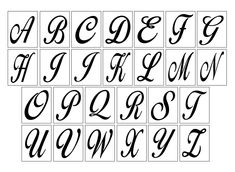 the upper and lowercase letters are drawn in black ink