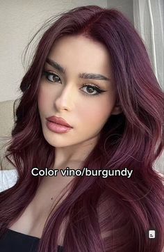 Red Hair On Brown Skin, Cherry Brown Hair, Pelo Color Vino, Cherry Cola Hair, Garnier Hair Color, Wine Hair Color, Plum Hair, Wine Red Hair, Red Hair Inspo