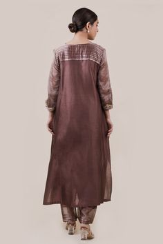 Buy Brown Kurta Chanderi Silk Hand Embroidered Aari Notched A-line Set For Women by Bhavik Shah Online at Aza Fashions. Cotton Silk Straight Kurta With Embroidered Border, Straight Chanderi Kurta With Embroidered Border, Chanderi Straight Kurta With Embroidered Border, Anarkali Cotton Silk Kurta With Embroidered Border, Slub Silk Straight Kurta With Embroidered Border, Handloom Chanderi Straight Kurta, Straight Tissue Silk Kurta With Embroidered Border, Straight Kurta In Raw Silk With Embroidered Border, Tissue Silk Straight Kurta With Embroidered Border