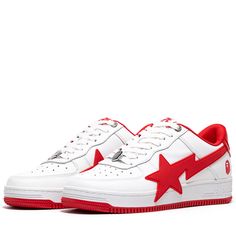 * Leather upper   * Enlarged Bape star on side panel   * Rubber midsole and outsole   * Perforated toe box   * Extra laces included   * Color: Red   * Style: 001FWK201314M Bape Star, Jordan 11 Retro Low, Womens Air Jordans, Air Jordan 11 Retro, Green Brands, Jordan 11 Retro, Air Jordan 4 Retro, Bathing Ape, Red Style