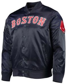 Product Specification: Material: Satin Internal: Viscos Inner Lining Collar: Shirt Style collar Front: Branded YKK Zipper Front Closure Sleeves: Long Sleeves Cuffs: Rib Knitted cuffs Pockets: Two inner and two side Pockets Color: Navy Blue The post Boston Red Sox Wordmark Navy Blue Satin Jacket appeared first on Jackets Land.