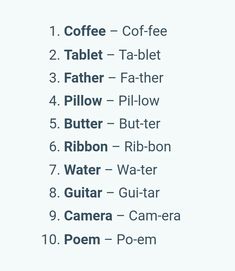 the coffee table list is shown in black and white, with different types of coffee on it