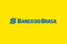 the word banco do brasil on a yellow background with blue and white letters that spell out