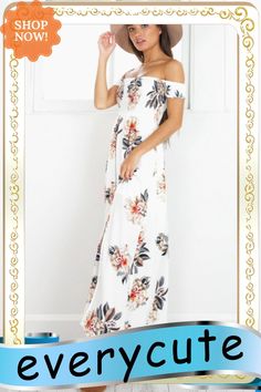 Chest-wrapped Flower Printed Beach Gown White Dresses Gown White, White Dresses, Flower Prints, Customer Support, White Dress, Fast Delivery, Flowers, Dresses, White