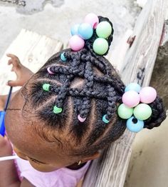 Braids And Beads, Band Hairstyles, Black Baby Girl Hairstyles, Baby Girl Hairstyles Curly, Daughter Hairstyles, Rubber Band Hairstyles, Cute Toddler Hairstyles, Lil Girl Hairstyles, Kids Curly Hairstyles