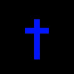 a blue cross on a black background