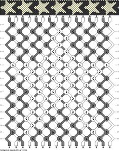 the pattern is shown in black and white, with an image of two rows of hexa