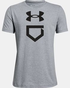 the under armour t - shirt is shown in grey