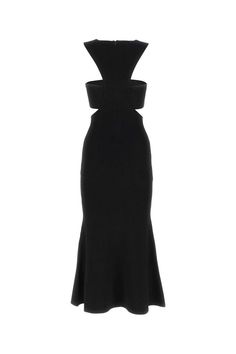 Alexander McQueen's fitted sleeveless dress crafted in black ribbed stretch knit. Featuring halter neckline, concealed zip closure along back, cut-out and harness details, flared hem and unlined interior.Gender: WOMENMaterial: T VISCOSE 85% T POLYESTER 15% DT VISCOSE 73% DT POLYESTER 13% DT POLYAMIDE 12% DT ELASTAN 2%Color: BLACKMade in: ITProduct ID: 734602Q1A471000*Import tax/duty will be calculated at checkout (If applicable) Cutout Halter Neck Dress For Evening, Elegant Ribbed Halter Neck Dress, Fitted Cutout Halter Dress, Fitted Halter Neck Midi Dress With Cutout, Sleeveless Ribbed Bodycon Evening Dress, Sleeveless Ribbed Bodycon Dress For Evening, Evening Ribbed Bodycon Dress, Chic Fitted Halter Dress With Cutout, Chic Fitted Cutout Halter Dress