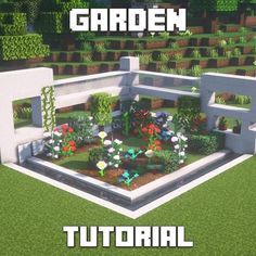 an image of a garden in minecraft