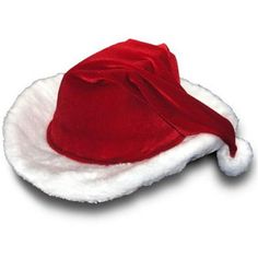 a red and white santa hat on a white background