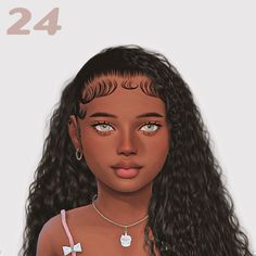 a digital drawing of a girl with long hair