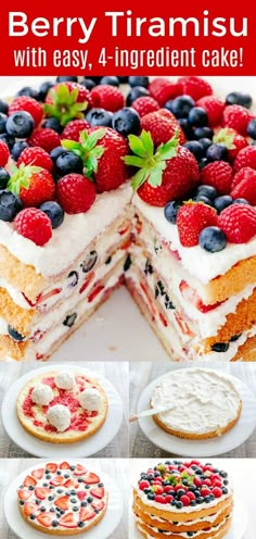 berry trirami cake with easy, 4 - ingredient cake mix and fresh berries