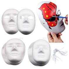 PRICES MAY VARY. High Quality Materials White Mask: masks are made of high quality eco-friendly hard paper pulp, easy to paint, good shape, won't be easily broken when you lost to the ground accidentally. Blank face mask Value pack:16 pcs mask,4 style-4 male,4 famale,4 V style and 4 half face style.4 popular style blank for you to play your own imagination to create beautiful masks. Comfortable waring mask:this paper masks come with flexible strap ,you only need to create then install the strap White Mask Costume Accessories For Themed Events, White Mask For Themed Events, White Themed Costume Accessories For Carnival, Mardi Gras Dance, Beautiful Masks, Blank Face, Paper Masks, Face Style, Masks Crafts