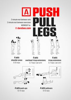 the push pull legs workout poster