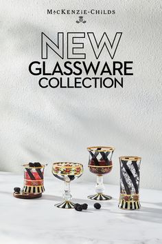 the new glassware collection is available in three different styles