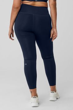 Wondering why these leggings are a fan favorite? Maybe it’s the sculpting, subtly sheeny, high-compression Airlift fabric. Or the fact that they fit like a glove, complete with a wide, double-layered waistband for a holds-you-in feel. Or the ⅞ length hems that are perfect for petites or an above-the-ankle fit. Pick your color and get ready to wear yours on repeat. Alo Yoga Compressive Athleisure Leggings, Alo Yoga Compressive Sporty Leggings, Functional Alo Yoga Leggings For Pilates, Alo Yoga Functional Leggings For Pilates, Alo Yoga Compression Leggings, Alo Yoga Compression Athleisure Leggings, Alo Yoga Functional Elastane Activewear, Compressive Alo Yoga Activewear, Alo Yoga Compressive Elastane Activewear