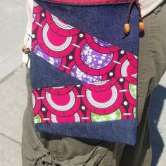 Handmade Cotton Crossbody Shoulder Bag, With Cotton Strap From Very Creative By Amanda A. Dark Wash Cotton Denim Contrasted With 2.5" And 2.75" Stripes Of African Print Fabric. Measures 6.75” Wide And 11.5” Tall. Black Cotton Webbing Strap Is 1.5" Wide And Has A 19.5” Drop. Zip Closure With Wooden Beaded Pulls, Unlined Interior New, From Brooklyn-Based Designer Amanda A. * Please See Our Other Listings For More Of Her Unique, One-Of-A-Kind Bags. * If You Would Like More Photos, Contact Us. Casual Blue Belt Bag With Mobile Phone Pocket, Trendy Blue Belt Bag With Pockets, Blue Casual Belt Bag, Casual Blue Belt Bag For On-the-go, Casual Cotton Shoulder Bag With Mobile Phone Pocket, Casual Blue Rectangular Belt Bag, Necktie Crafts, Tie Crafts, Denim Crossbody