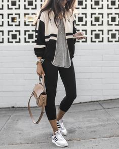 Stylin By Aylin, Fall Dressy, Look Adidas, Sneakers Fashion Outfits, Legging Outfits, Sport Chic, Mode Inspo