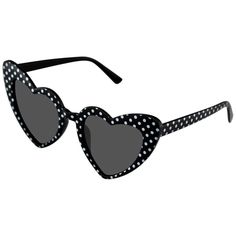 Sold by Torrid in 2021. Brand new and sealed with tags. These super cute polka dot heart shaped cat eye sunglasses are chic and distinct! These retro 50's inspired cat eye heart sunglasses are extremely stylish and geek chic! High pointed indie heart shape style women's cat eye sunglasses silhouette that is super trendy. Wear them outdoors for a day in the city or for a music festival weekend. These heart-shaped polka dot sunglasses add a rockabilly pop of life to any outfit. These adorable sunglasses feature metal hinges, and nose-piece, with polycarbonate 100% UV high impact-resistant protected lenses. Make a Statement in these shades! SPECS: USA: ANSI Z80.3 EU: CE Certified AU: Category 3; 8-17% VLT Drop Ball Certified: Military Standard Registration Number: 3013407178 Ultraviolet Light Indie Heart, Dot Heart, Super Cat, Heart Shaped Sunglasses, Light Rays, Heart Sunglasses, Visible Light, Geek Chic, White Polka Dot