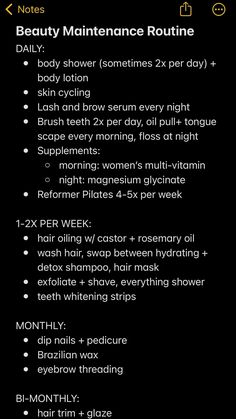 Beauty Maintenance Routine, Low Maintenance Beauty, Beauty Maintenance, Maintenance Routine, Haut Routine, Instagram Skincare, Maintenance Checklist, Personal Transformation