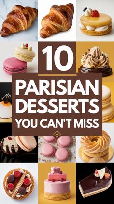 the cover of 10 parisian desserts you can't miss, with images of pastries