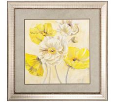 yellow and white flowers in a silver framed art print by artist mark mcinney