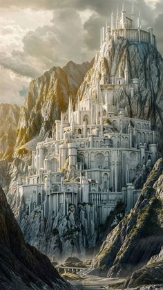 a castle in the middle of a mountain