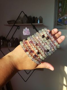 Rainbow fluorite bracelet,Crystal bracelet