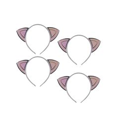 three cat ears are shown in pink and white, with one on the left side