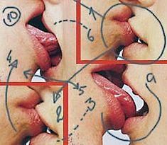 four pictures of a woman with her mouth open and showing the numbers on her face