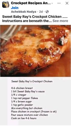 an image of a recipe for baby ribs on the app store's facebook page