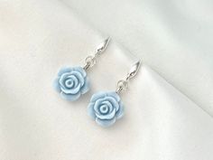 Light blue earrings flower girl earrings sky light blue flower girl gift Cinderella earrings little girl gift little girl light blue earrings for little girl ------ I make each peace of jewelry by myself and I would be happy to make any changes you want. Just write me a message! ------ You can choose your favorite color of flower. ------ PLEASE NOTE: This item contains small parts and may pose a choking hazard for children. Always supervise your children wearing this product. Blue Aesthetic Earrings, Light Blue Accessories Jewelry, Sky Blue Accessories, Cute Blue Earrings, Pastel Blue Accessories, Flower Girl Earrings, Light Blue Jewelry Aesthetic, Mha Accessories, Light Blue Aesthetic Outfit