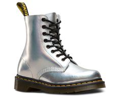 Silver Dr Martens, Holographic Doc Martens, Dr Martens Glitter Boots, Doc Martens Purple Laces, Dr Martens 1460 Pascal Pink, Dr Martens 1460 Pascal, Shoes Dr Martens, Brown Knee High Boots