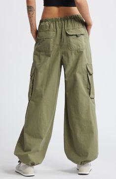 Cargo Parachute Pants, Cotton Cargo Pants, Adjustable Waistband, Drawstring Waist, Cargo Pants, Parachute Pants, Patch Pocket, Not Available, Top Brands