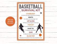 a basketball survival kit with instructions and information