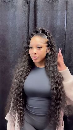 Wig Installation, Highschool Outfits, Black Ponytail, Wig Curly, Black Ponytail Hairstyles, Hair Techniques, Wavy Hairstyles, Quick Weave, Braids For Kids