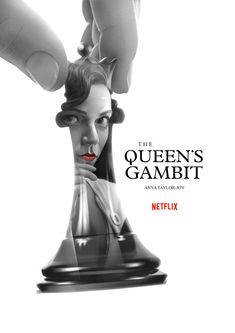 the queen's gambet movie poster is shown with two hands touching each other