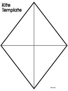 the kite template is shown in black and white