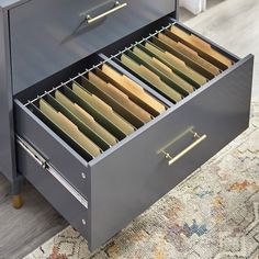 an open file cabinet with many files in it