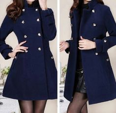 Striking deep blue peacoat, essential to every woman #royal #blue #peacoat #classy Coat Ideas, Chic Closet, Coat Women Fashion, Everyday Elegance, Blue Coat, Military Style Jackets, Blue Coats, Coat Women, Looks Chic