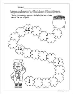 a st patrick's day worksheet for children to practice numbers 1 - 10