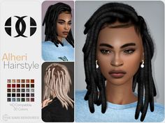 an image of a woman with dreadlocks on her head and hair color swatches