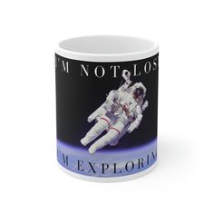 Perfect for coffee, tea and hot chocolate, this classic shape white, durable ceramic mug comes in the most popular size. High quality sublimation printing makes it an appreciated gift to every true space lover. Share a laugh with a loved one over a morning beverage. - White ceramic - 11oz (0.33 l) - Rounded corners - C-Handle - Microwave safe - Dishwasher safe - Lead and BPA-free - Glossy finish Browse our collection for more cosmic apparel and gifts for space lovers and enthusiasts. spacemotif.etsy.com Space Mug, Astronaut Mug, Birthday Gift, Funny Space Gift, Funny Astronaut Mug, Outer Space Mug, Gift for Dad, Science Lover Gift Space Mug, Funny Astronaut, Funny Space, Science Lover, Space Lovers, Space Gift, Micro Onde, Gift For Dad, Mug Gift