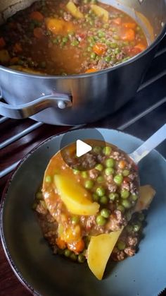 the meal is prepared and ready to be eaten on the stove top, while the rest of the meal is in the pot