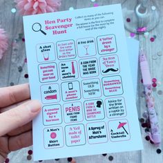 the hen party scavenger hunt printable