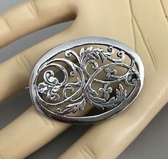 VTG Ornate Oval Sterling Silver .925 Pin/Brooch, 8.20g | eBay