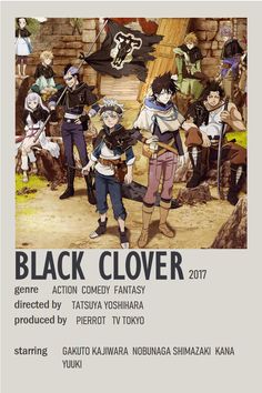 an advertisement for the black clover anime