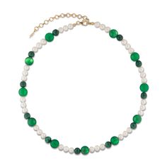 Green Onyx & Malachite Freshwater Pearl Necklace – VEERT Elegant Green Onyx Jewelry With Polished Beads, Single Strand Green Pearl Necklace, Green Single Strand Pearl Necklace, Elegant Green Onyx Round Necklaces, Elegant Single Strand Green Onyx Necklace, Elegant Green Onyx Round Necklace, Elegant Malachite Necklace With Natural Stones, Elegant Single Strand Malachite Jewelry, Wallet Chains